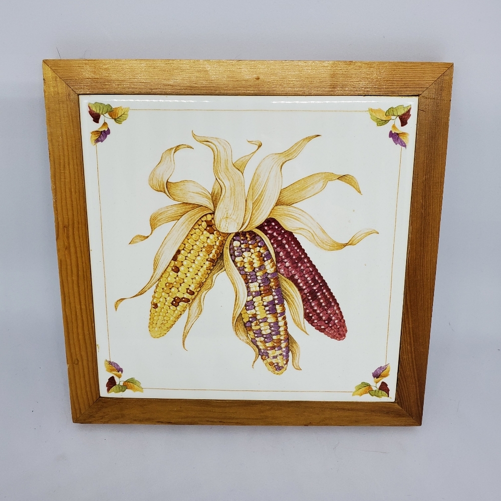 Vintage Autumn Corn Husks Tile/Trivet